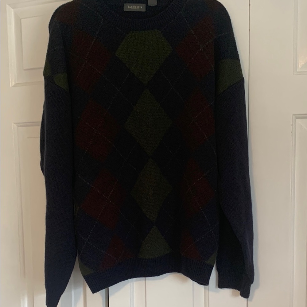 Van Heusen Crewneck Sweater Blue and Green